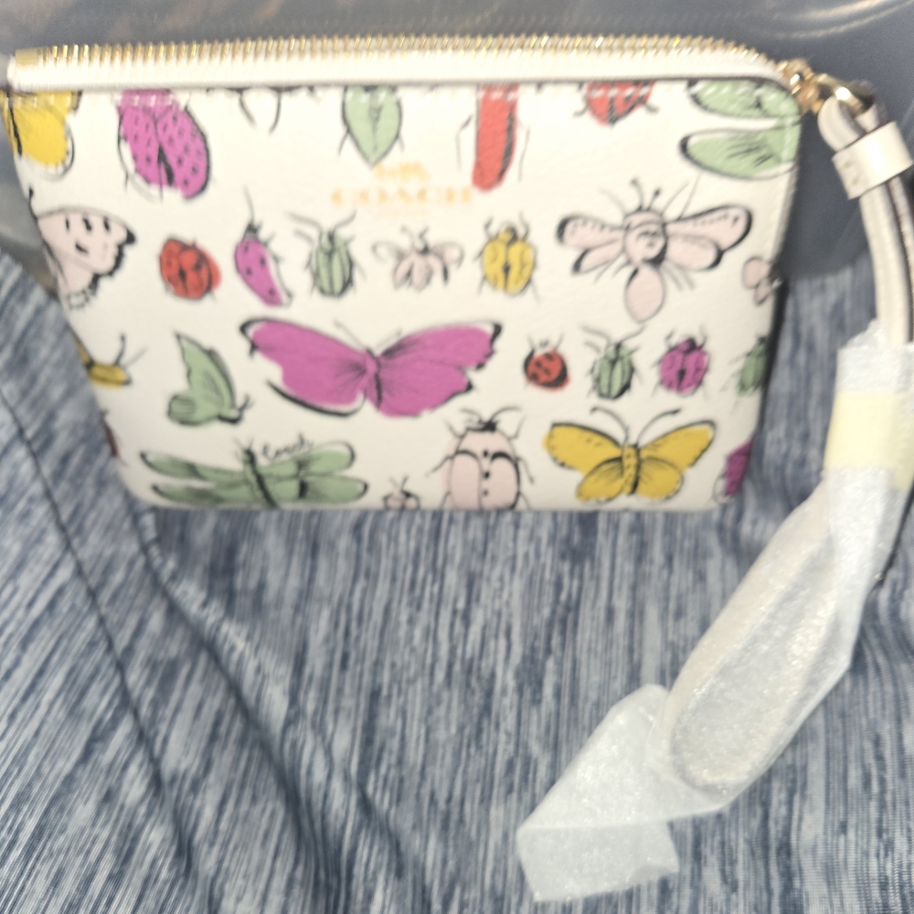 Coach Multicolor Insect Print Wristlet - Picture 2 of 5